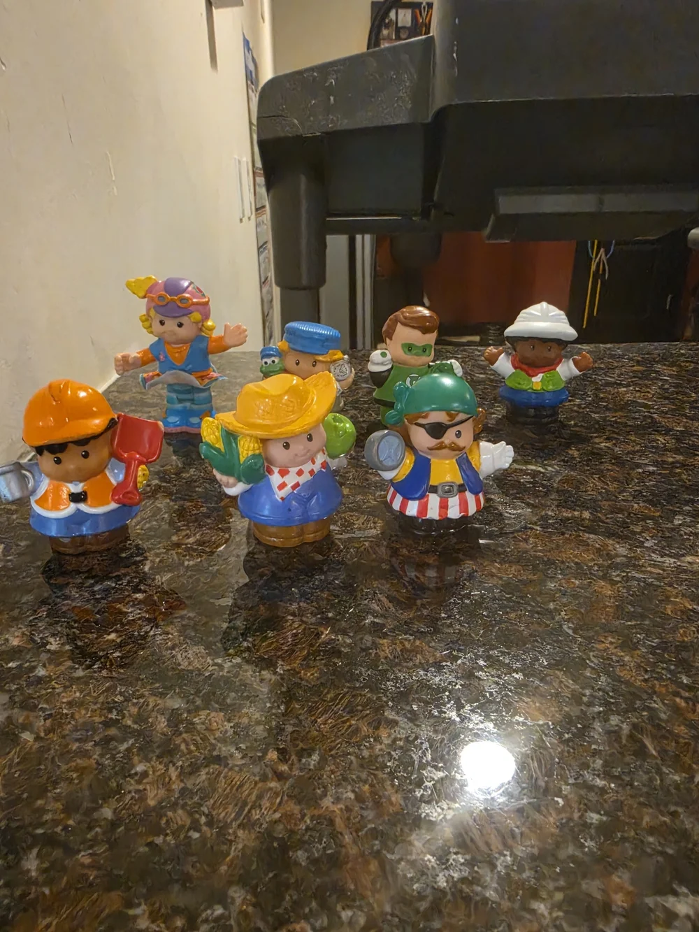 Little People Colorful Kids Pirate and Farmer Figurine Toy Set Of 7 Multicolor